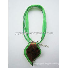 2014 wholesale Lampwork Glass Pendant Necklace Lampwork glass Necklace glass pendant with wax cord